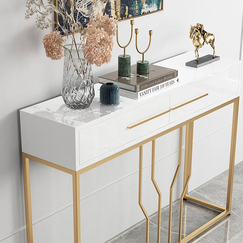 Modern Narrow White Console Table