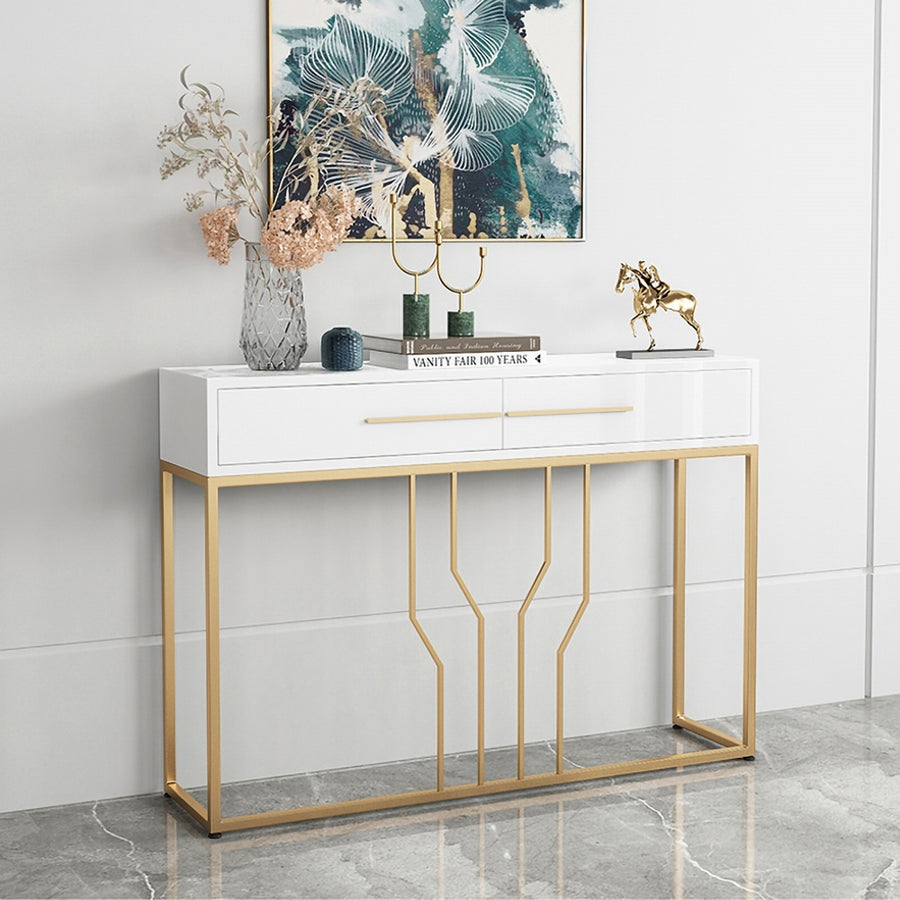 Modern Narrow White Console Table