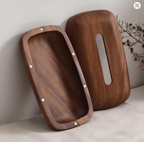 acacia wood tissue box natural wooden tissue holder