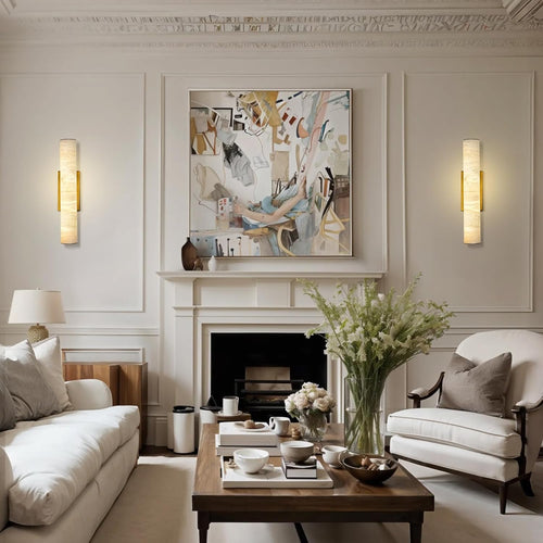 alabaster wall light gold modern wall sconce vertical stone lamp