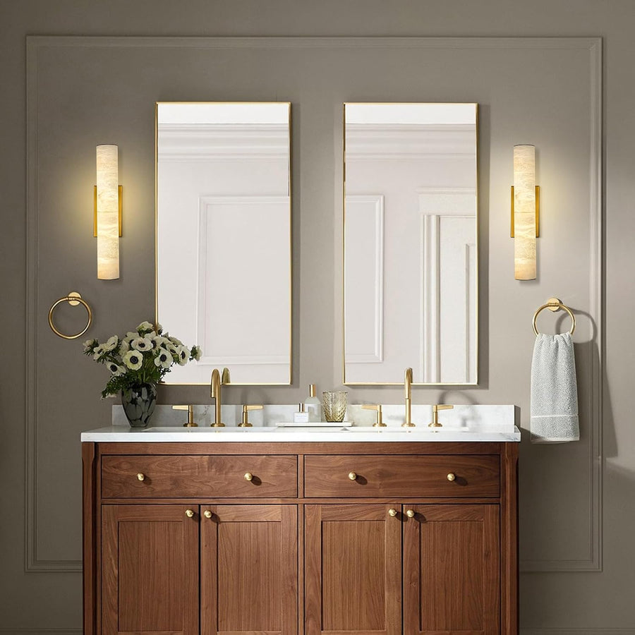 alabaster wall light gold modern wall sconce vertical stone lamp
