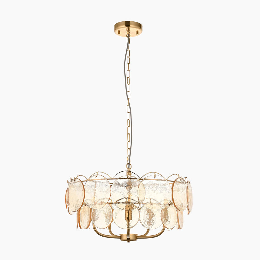 Arica Chandelier - Brass Glass Champagne Chandelier by Holly Elms