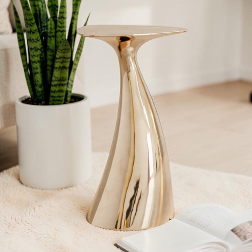 Luxury metallic accent table for living room