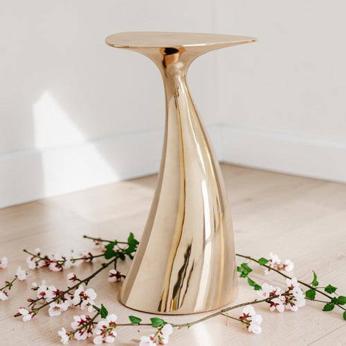 Luxury metallic accent table for living room