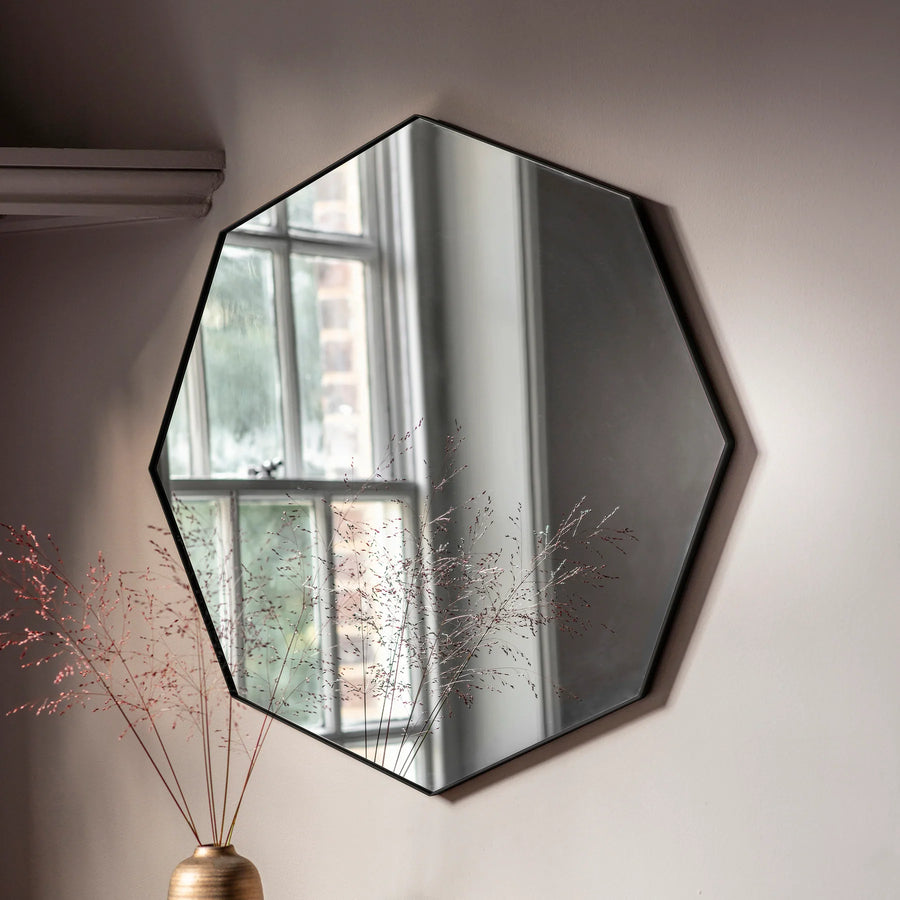 Black Octagonal Mirror - Luxury Octagon Mirror India by Holly Elms
