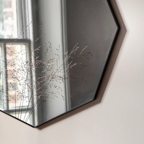 Miroir octogonal noir