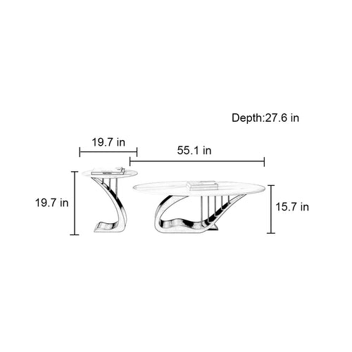 Sculptural Curved Coffee Table