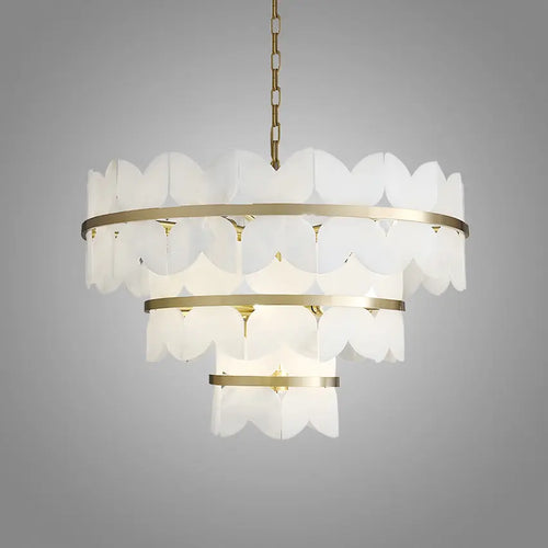Luxury cloud-inspired chandelier in brushed brass