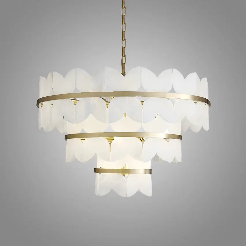 Luxury cloud-inspired chandelier in brushed brass