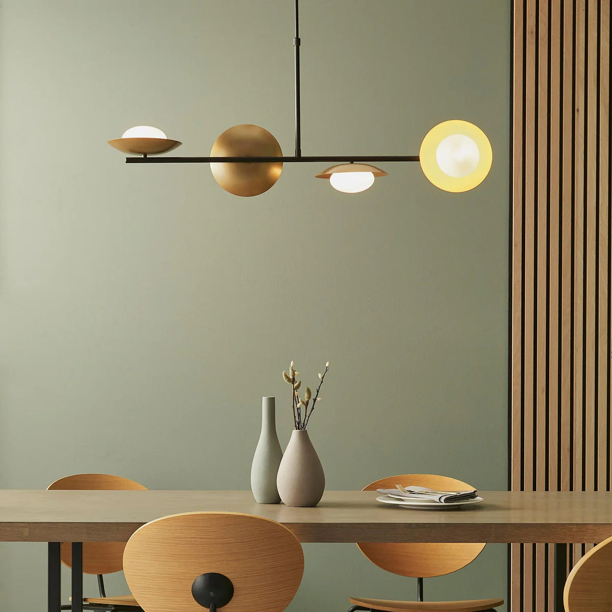 Georgina 4-Light Pendant | Retro Opal Glass Pendant | Holly Elms