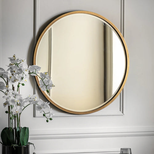 Gold Round Mirror - Antique Gold Wall Mirror by Holly Elms
