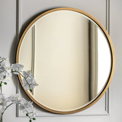 Gold Round Mirror - Luxury Round Decorative Mirror by Holly Elms