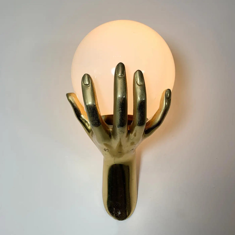 Hand Wall Sconce - Gold Brass Wall Light by Holly Elms