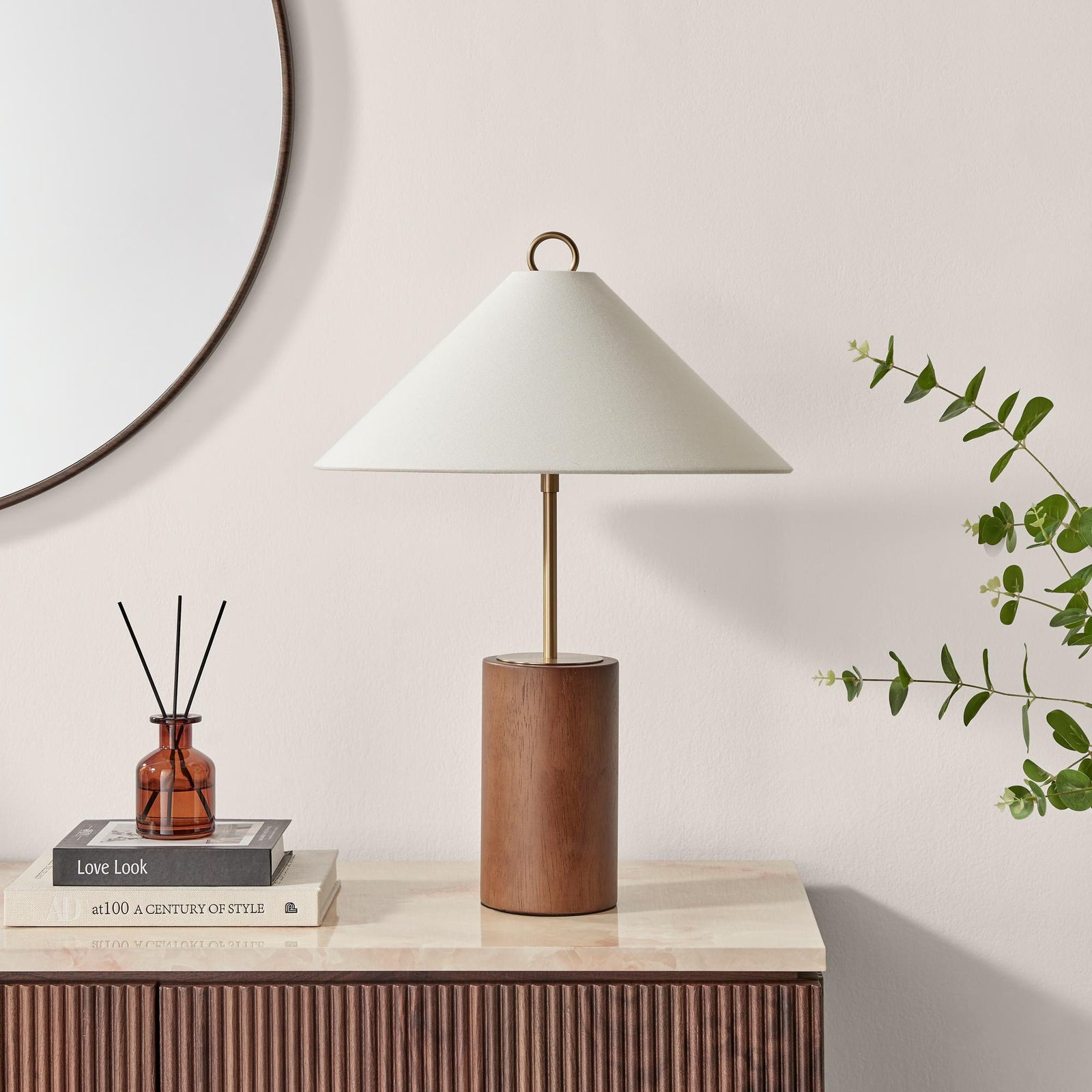 Leo Wood Metal Table Lamp - Japandi Table Lamp by Holly Elms