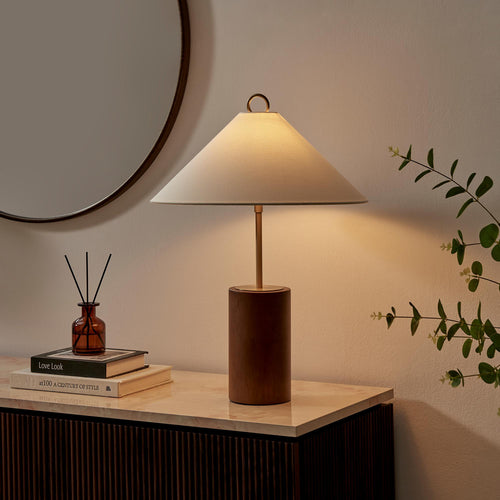 Leo Wood Metal Table Lamp - Luxury Wooden Table Lamp by Holly Elms