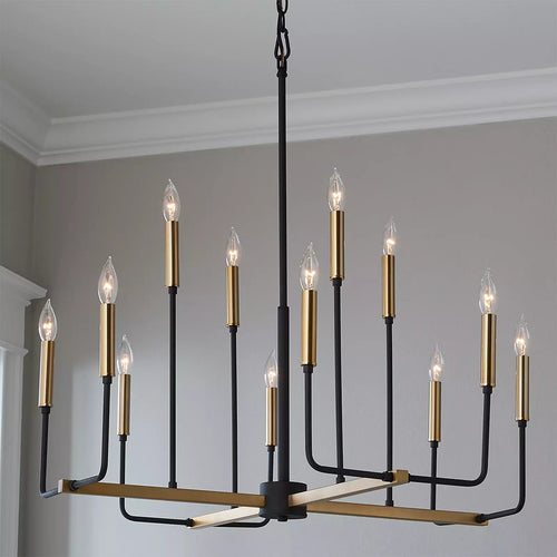 Leve Linear Chandelier - Black Linear Pendant Light by Holly Elms