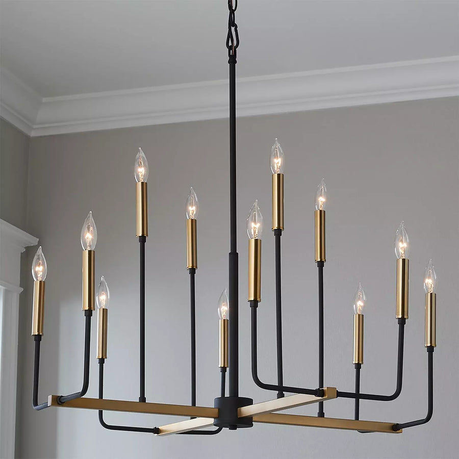 Leve Linear Chandelier - Black Linear Pendant Light by Holly Elms