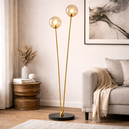 Luma Stem Floor Lamp - Botanical Gold Floor Lamp by Holly Elms