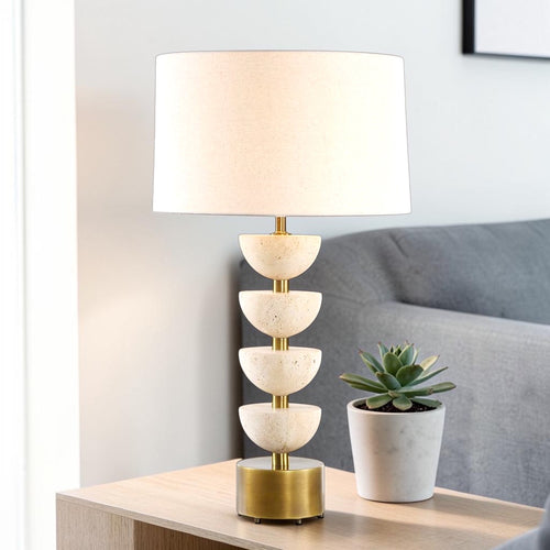 Designer stone table lamp for contemporary interiors