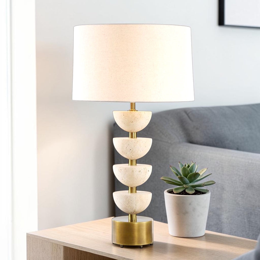 Designer stone table lamp for contemporary interiors