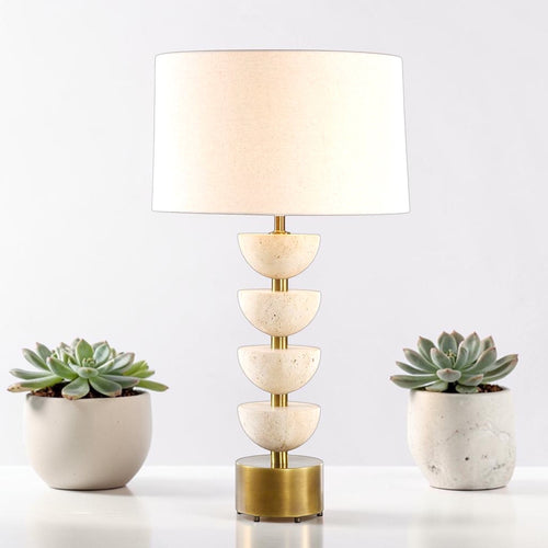Designer stone table lamp for contemporary interiors
