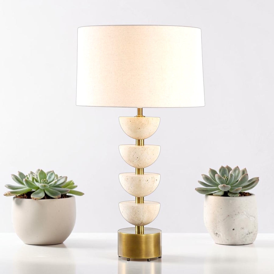 Designer stone table lamp for contemporary interiors
