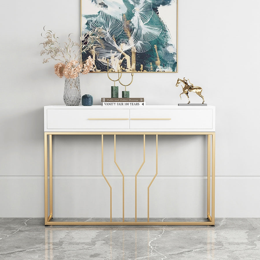 Modern Narrow White Console Table - Slim Entryway Table by Holly Elms
