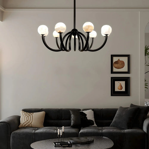 Luxury stone globe ceiling light