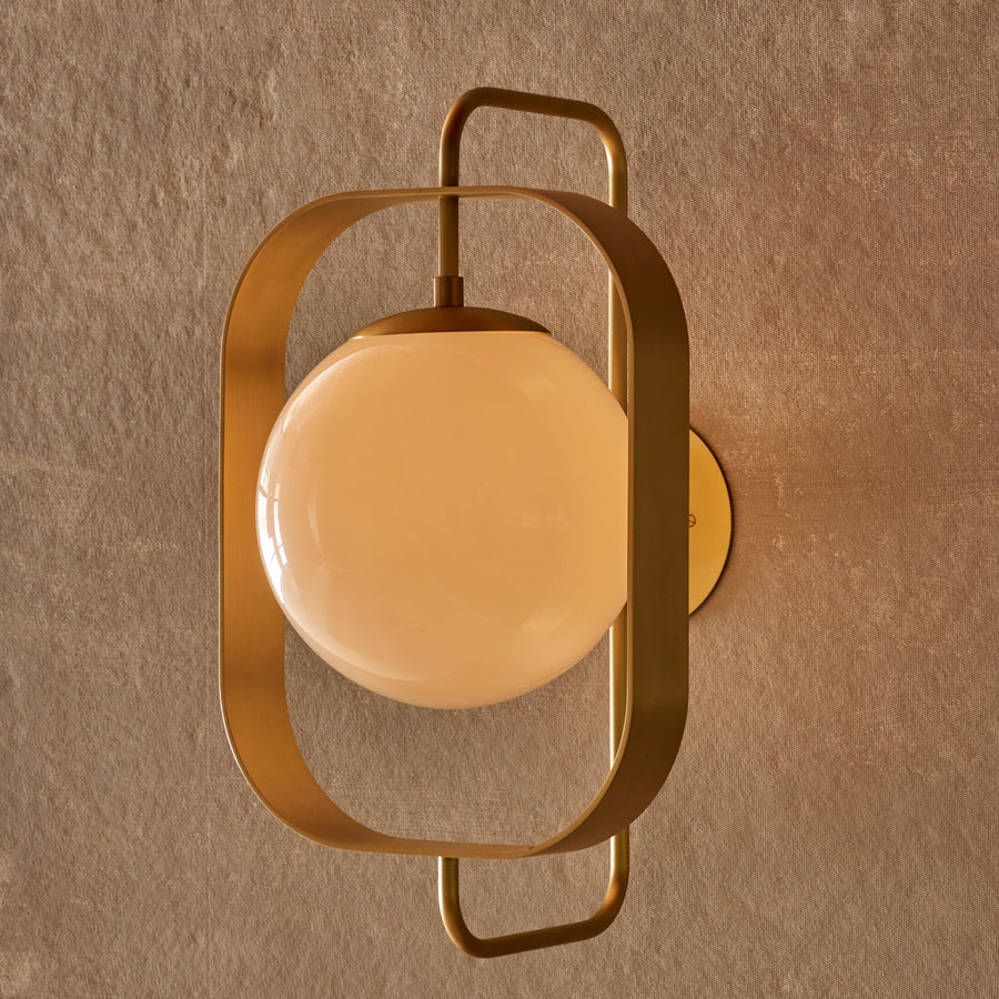 Olivia Wall Sconce - Milk Glass Wall Light by Holly Elms