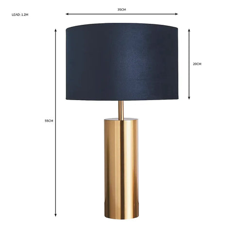 Orion modern gold designer table lamp by Holly Elms