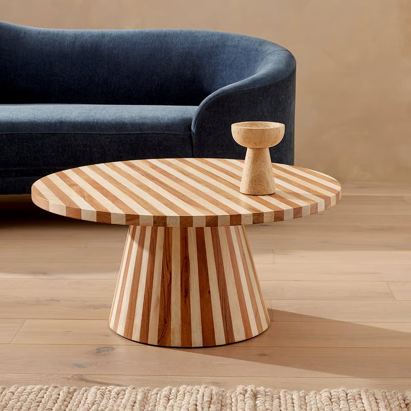Ozone Stripe Coffee Table - Natural Walnut Coffee Table by Holly Elms