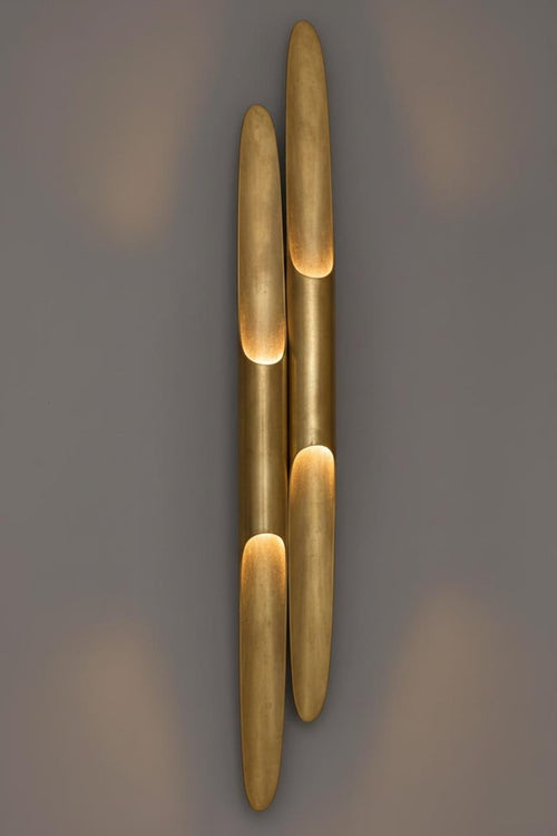 Reena Wall Sconce in Brushed Brass | Modern Luxury Wall Light for Living Room, Bedroom & Hallway