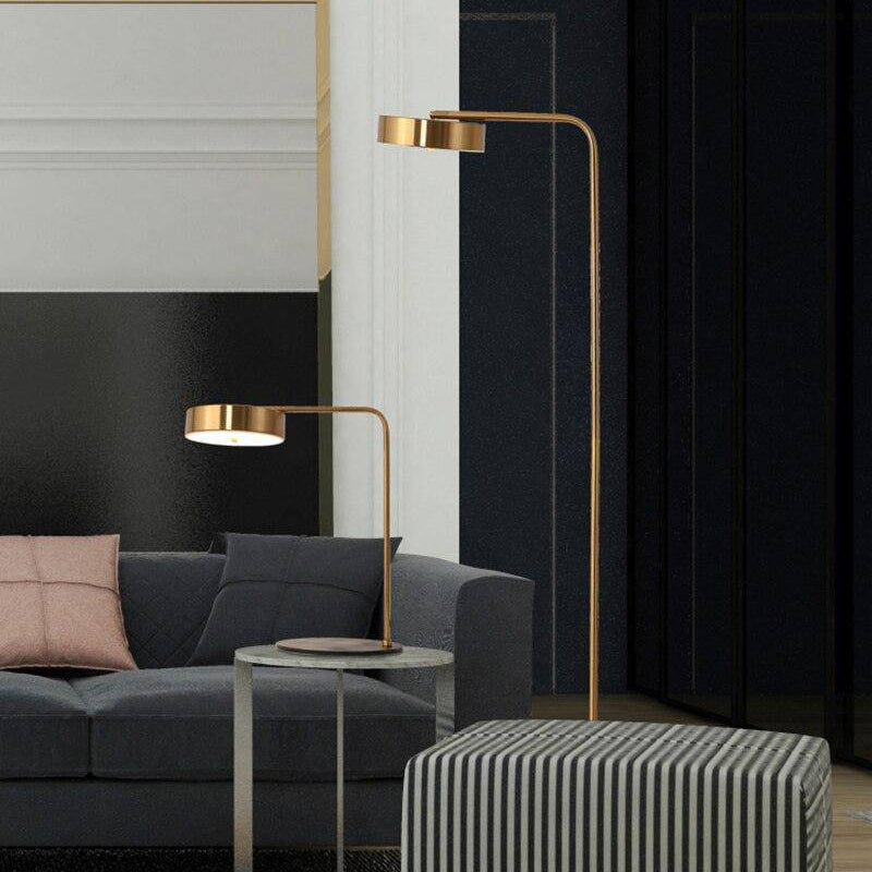 Round Gold Desk Lamp - Designer Gold Table Lamp by Holly Elms