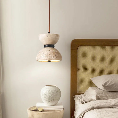 Wabi-Sabi Travertine Pendant