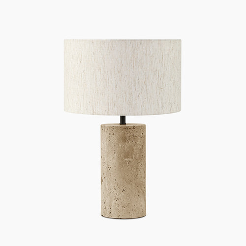 Sasha Table Lamp - Travertine White Luxury Table Lamp by Holly Elms