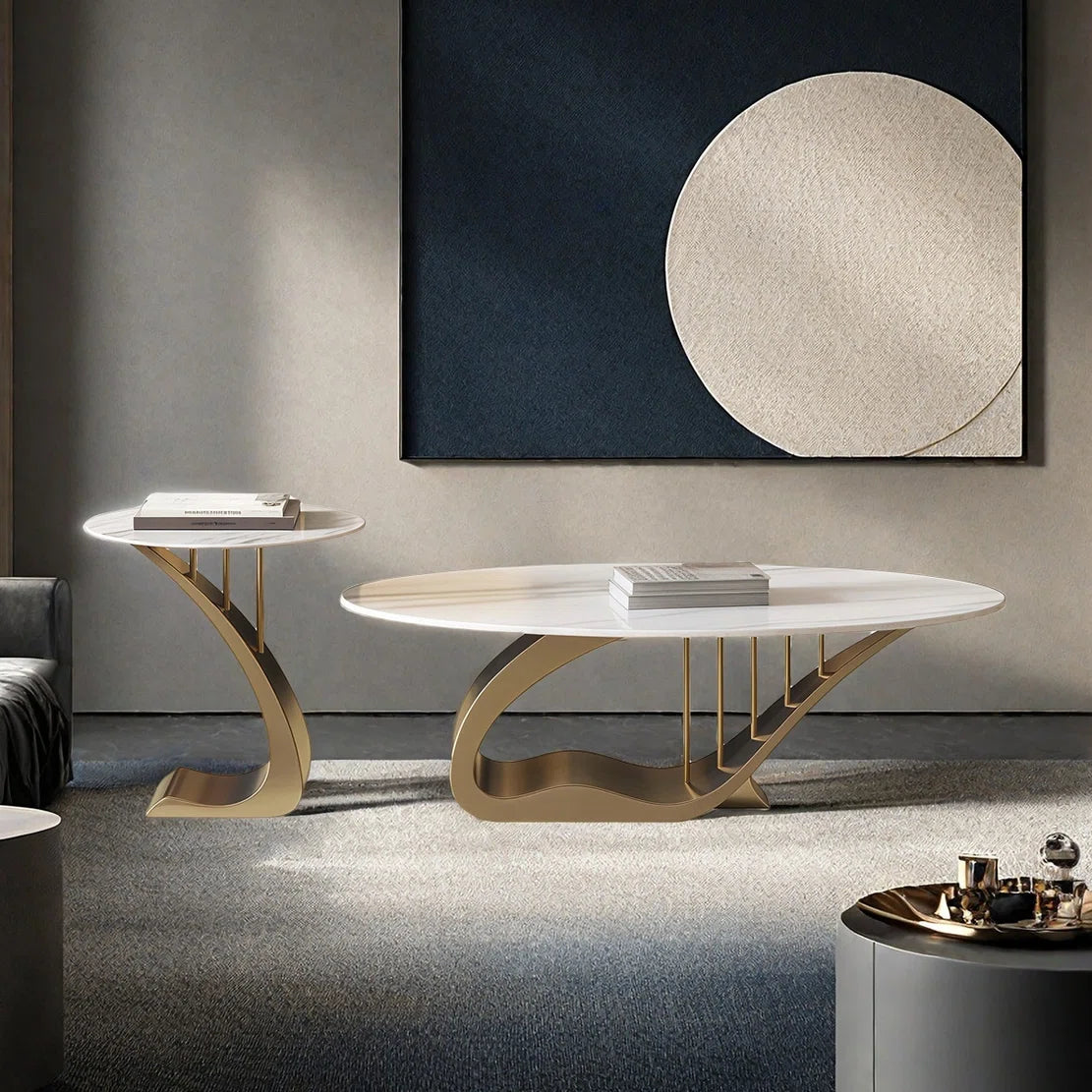 Sculptural Curved Coffee Table - Luxury Living Room Table by Holly Elms