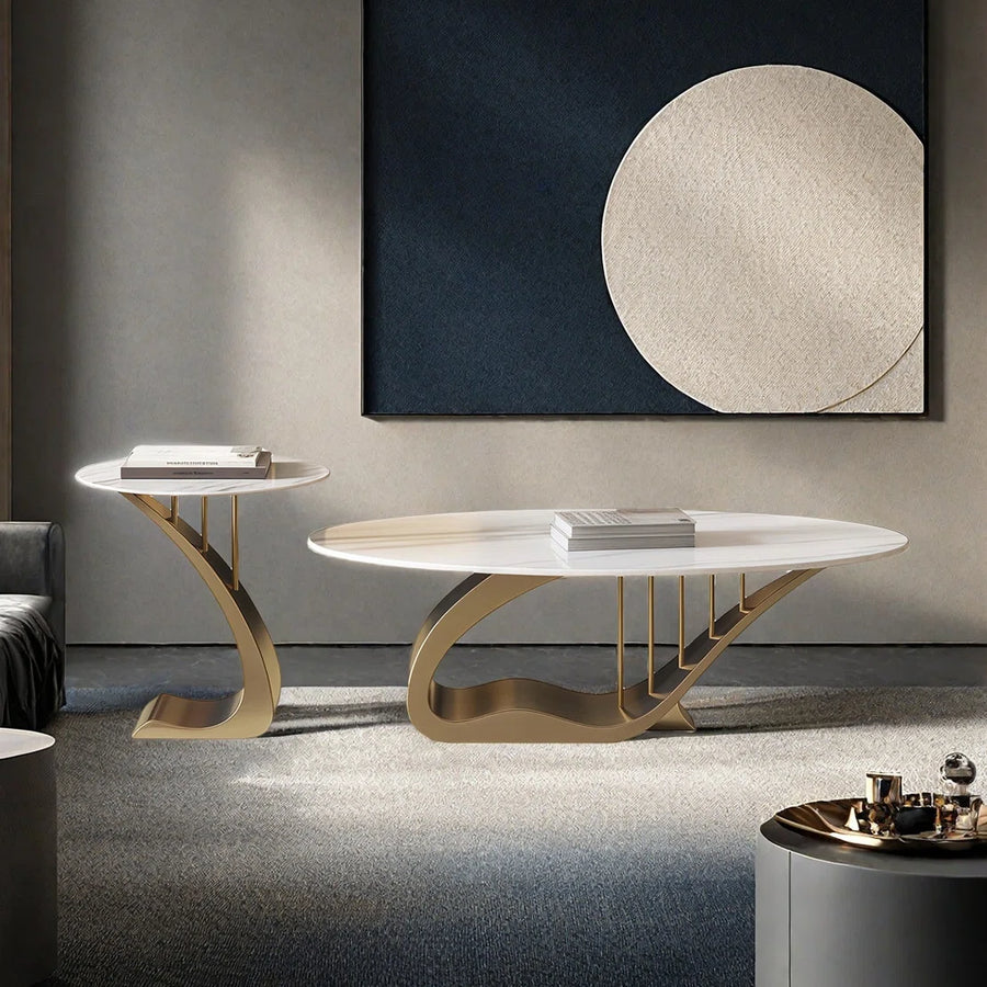 Sculptural Curved Coffee Table - Luxury Living Room Table by Holly Elms