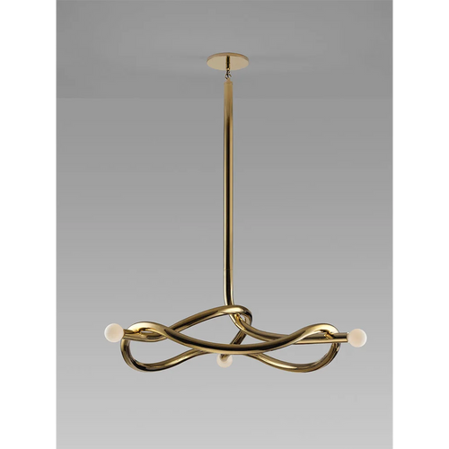 Seraphina Chandelier featuring a sculptural intertwined bronze frame with glass accents, a luxury Mid-Century modern statement light for sophisticated interiors