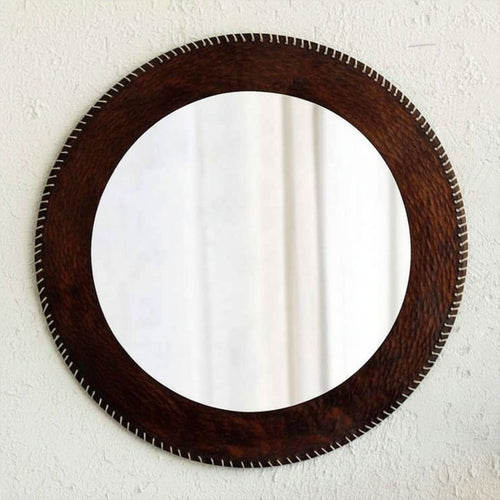Sienna modern round decorative wall mirror by Holly Elms