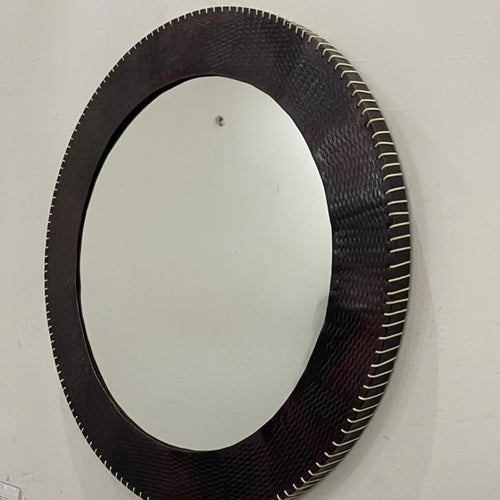 Sienna modern round decorative wall mirror by Holly Elms
