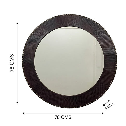 Sienna modern round decorative wall mirror by Holly Elms