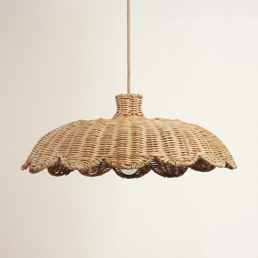 Boho woven pendant lighting fixture