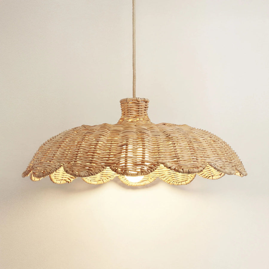 Boho woven pendant lighting fixture