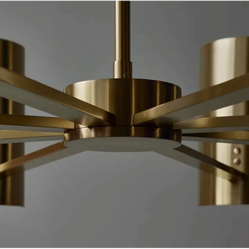Valencia Alabaster Chandelier featuring natural alabaster panels and brass detailing, a luxury modern pendant light for dining rooms and contemporary interiors.