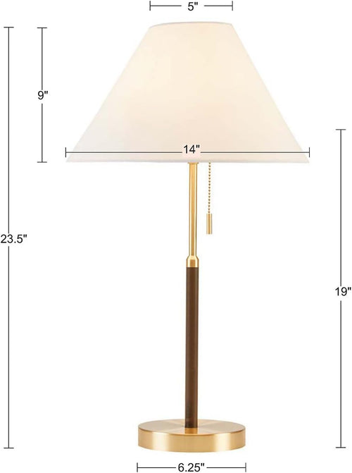 Vela table lamp brushed gold base and black metal stem detail