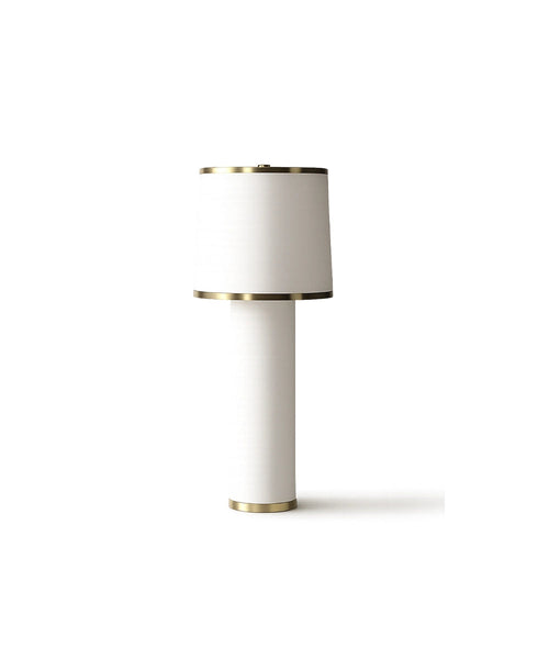White and gold modern table lamp with cylindrical base1