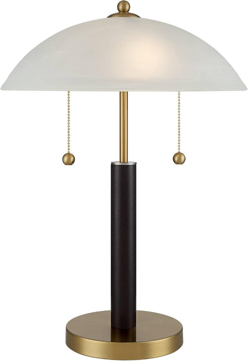 Liora gold and black glass table lamp with sculptural dome shade