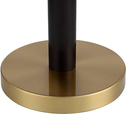 Liora gold and black glass table lamp with sculptural dome shade base closeup